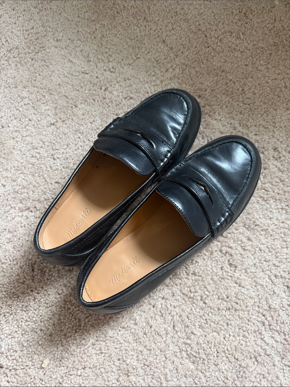 Madewell Black Grayson Leather Penny Loafers